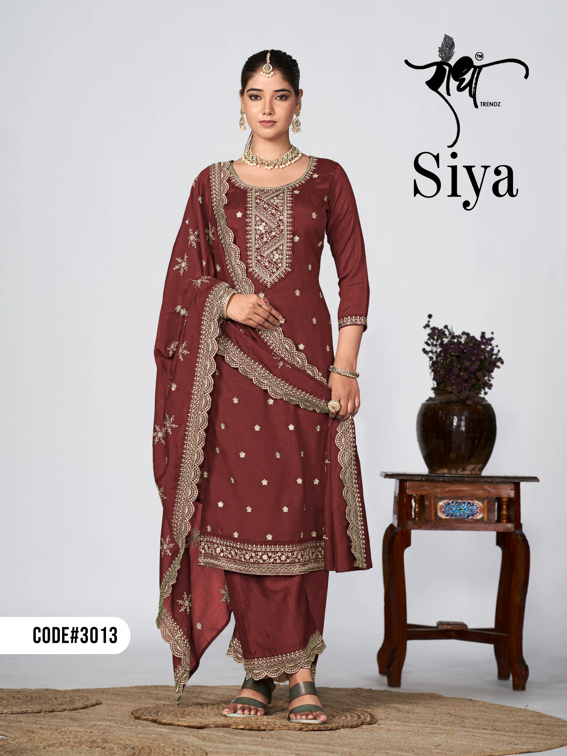 Radha Trendz Siya Pure Vichitra Wholesale Designer Salwar Suit Catalog — Wholesale Salwar Suits, MPA wholesale from Surat - Gallery Image 3